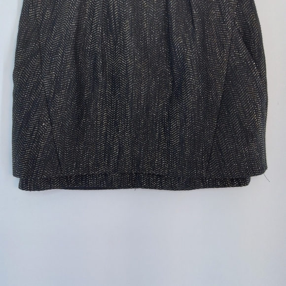 MAJE LARGE (40) METALLIC THREAD CHEVON MINI SKIRT - Picture 2 of 5
